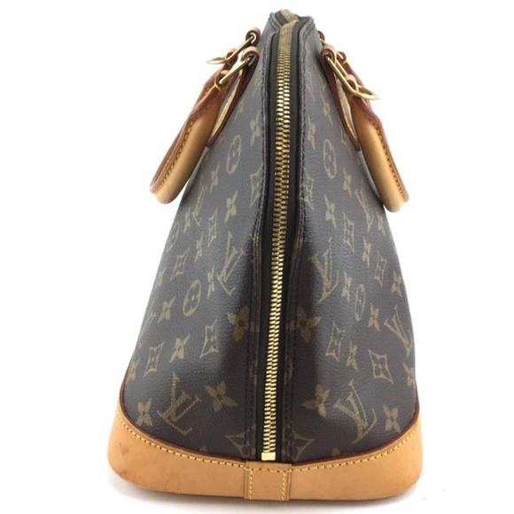 Alma Handbag Brown Monogram Canvas Satchel - Picture 6 of 12